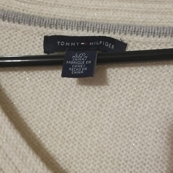 Tommy hillfrgure  white sweater very beautiful  LG - Picture 5 of 15